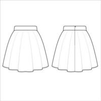 Ladies Knee Length Skirt Vector Template