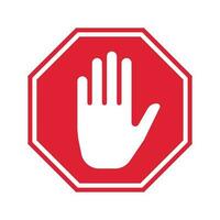 Hand Stop Icon. Vector Prohibition Sign.