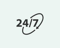 24 Hours a day service icon symbol vector