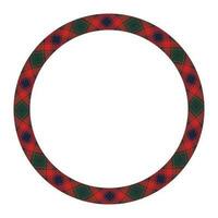 Circle borders and frames vector. Round border pattern geometric vintage frame design. Scottish tartan plaid fabric texture. Template for gift card, collage, scrapbook or photo album and portrait. vector