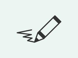 Pen icon on white background. Line style vector illustration.