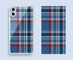 Smartphone cover design vector mockup. Template geometric pattern for mobile phone back part. Flat design.