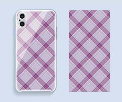 Smartphone cover design vector mockup. Template geometric pattern for mobile phone back part. Flat design.