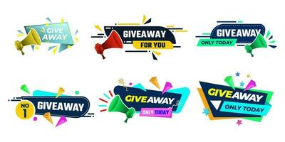 giveaway design element. for reward your participant design with modern concept vector