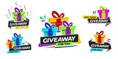 Giveaway Design Set Element. Element design template for your business vector