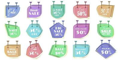 Set of Sale Elements badges. Template banner shopping badges, Sale tags and labels With Luxury concept Design vector