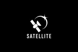 satélite logo vector icono ilustración