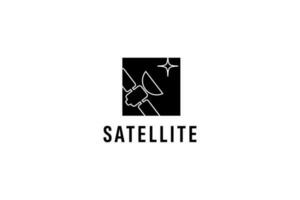 satélite logo vector icono ilustración