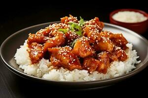 sesame chicken Food Photography AI Generated photo