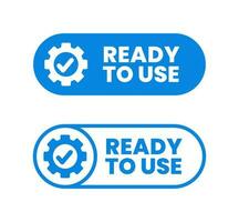 Ready to use vector icon. Blue color with gear and checklist. Vector Illustration