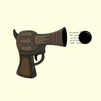 un bomba viniendo fuera de un pistola vector ilustración