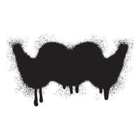 Mustache graffiti with black spray paint vector