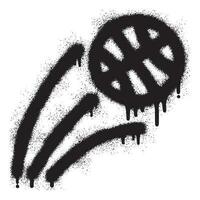 Basketball launch with black spray paint vector