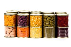canned vegetables white white isolated background Food Photography photo
