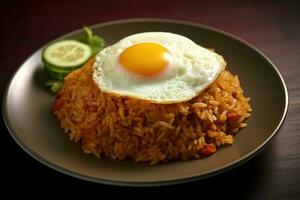 stock photo of nasi goreng food food photography studio AI Generated