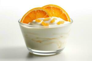 orange yogurt Food Photography AI Generated photo