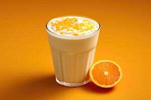 orange yogurt drink Food Photography AI Generated photo