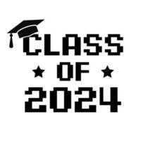 Seniors Class Of 2024 T Shirt Design Vector. Class of 2024, word lettering script banner. Congrats Graduation lettering with academic cap isolated in hite Background. vector