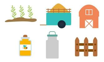 Set of farm house and nature elements logo vector