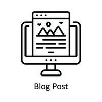 Blog Post Vector   outline Icon Design illustration. Online streaming Symbol on White background EPS 10 File