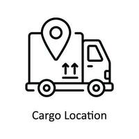 Cargo Location Vector  outline Icon Design illustration. Map and Navigation Symbol on White background EPS 10 File