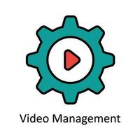 Video Management Vector  Fill outline Icon Design illustration. Online streaming Symbol on White background EPS 10 File