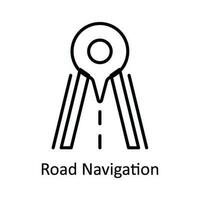 Road Navigation Vector  outline Icon Design illustration. Map and Navigation Symbol on White background EPS 10 File