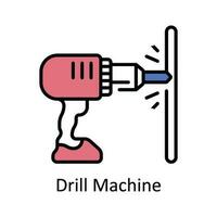 Drill Machine Vector Fill outline Icon Design illustration. Home Repair And Maintenance Symbol on White background EPS 10 File