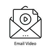 Email Video Vector   outline Icon Design illustration. Online streaming Symbol on White background EPS 10 File