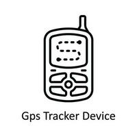 Gps Tracker Device Vector  outline Icon Design illustration. Map and Navigation Symbol on White background EPS 10 File