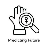 Predicting Future Vector  outline Icon Design illustration. Astrology And Zodiac Signs Symbol on White background EPS 10 File