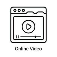 Online Video Vector   outline Icon Design illustration. Online streaming Symbol on White background EPS 10 File