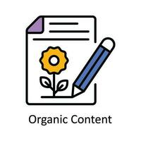 Organic Content Vector  Fill outline Icon Design illustration. Online streaming Symbol on White background EPS 10 File