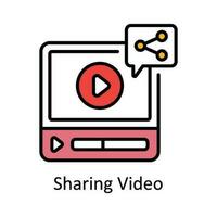 Sharing Video Vector  Fill outline Icon Design illustration. Online streaming Symbol on White background EPS 10 File