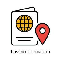 Passport Location Vector Fill outline Icon Design illustration. Map and Navigation Symbol on White background EPS 10 File