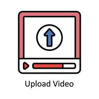 Upload Video Vector  Fill outline Icon Design illustration. Online streaming Symbol on White background EPS 10 File