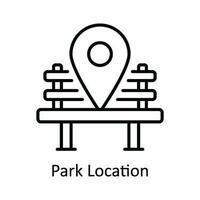 Park Location Vector  outline Icon Design illustration. Map and Navigation Symbol on White background EPS 10 File