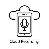 Cloud Recording Vector   outline Icon Design illustration. Online streaming Symbol on White background EPS 10 File
