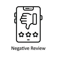 Negative Review Vector   outline Icon Design illustration. Online streaming Symbol on White background EPS 10 File