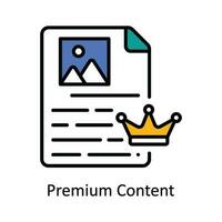 Premium Content Vector Fill outline Icon Design illustration. Digital Marketing  Symbol on White background EPS 10 File