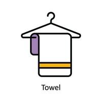 Towel Vector Fill outline Icon Design illustration. Travel and Hotel Symbol on White background EPS 10 File