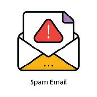 Spam Email Vector Fill outline Icon Design illustration. Digital Marketing  Symbol on White background EPS 10 File