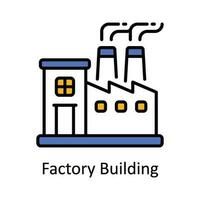 Factory Building Vector Fill outline Icon Design illustration. Smart Industries Symbol on White background EPS 10 File