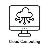 Cloud Computing Vector  outline Icon Design illustration. Smart Industries Symbol on White background EPS 10 File
