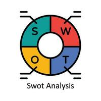 Swot Analysis Vector Fill outline Icon Design illustration. Product Management Symbol on White background EPS 10 File