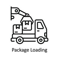 Package Loading Vector  outline Icon Design illustration. Smart Industries Symbol on White background EPS 10 File