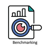 Benchmarking Vector Fill outline Icon Design illustration. Product Management Symbol on White background EPS 10 File