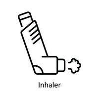 Inhaler Vector  outline Icon Design illustration. Pharmacy  Symbol on White background EPS 10 File