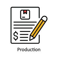 Production Vector Fill outline Icon Design illustration. Smart Industries Symbol on White background EPS 10 File