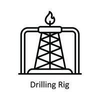 Drilling Rig Vector  outline Icon Design illustration. Smart Industries Symbol on White background EPS 10 File